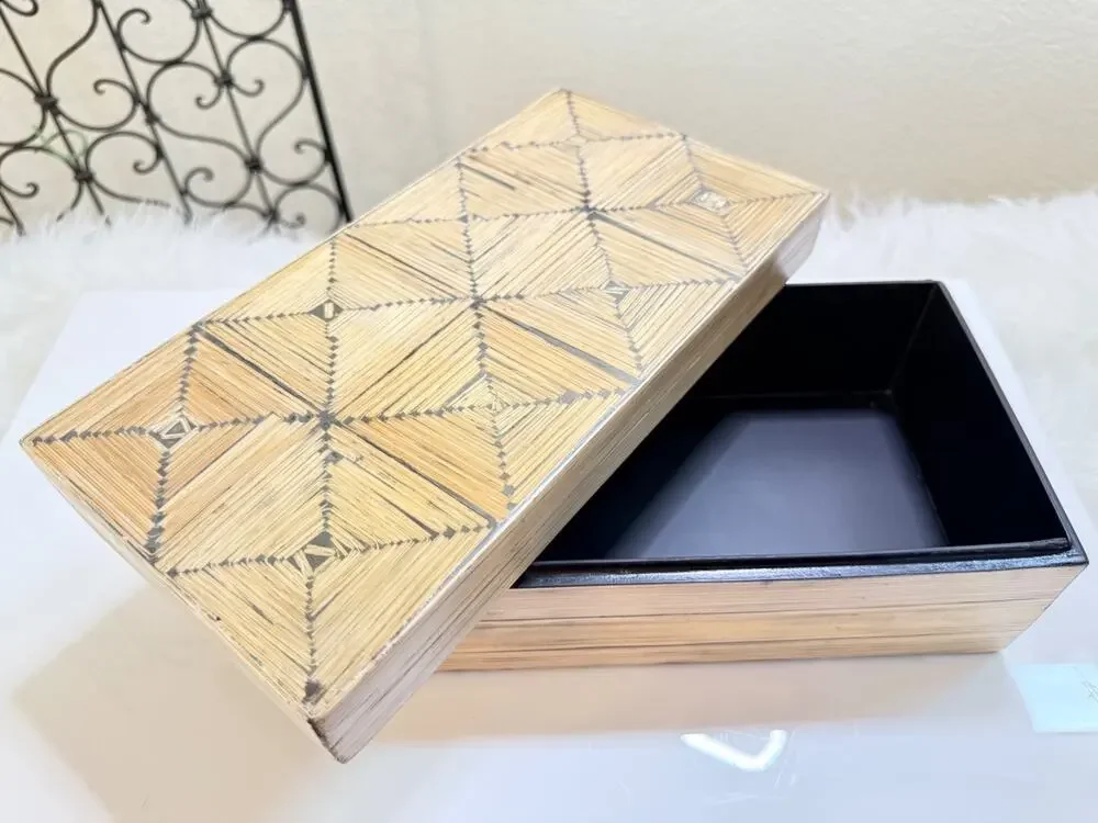 Bamboo Wooden Storage Box Decorative Bamboo Keepsake Box 11